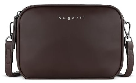 bugatti Almata kleine Schultertasche Damen, Umhängetasche aus hochwertigem Kunstleder, braun
