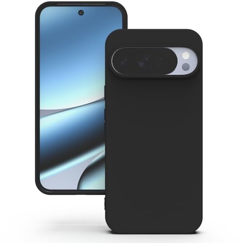 YATWIN Hülle für Google Pixel 10 Pro XL, Silikon Handyhülle mit Futter, 1mm Kamera und Displayschutz, Dünn & Leicht, Anti Kratzer Case, Schwarz