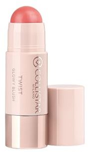 Collistar Twist Glowy Blush Stick Viso Occhi Labbra, Blush in Stick Cremoso 3-in-1 con Acido Ialuronico, Colore Modulabile, Idratante, Finish Luminoso, Eterea, 5 gr
