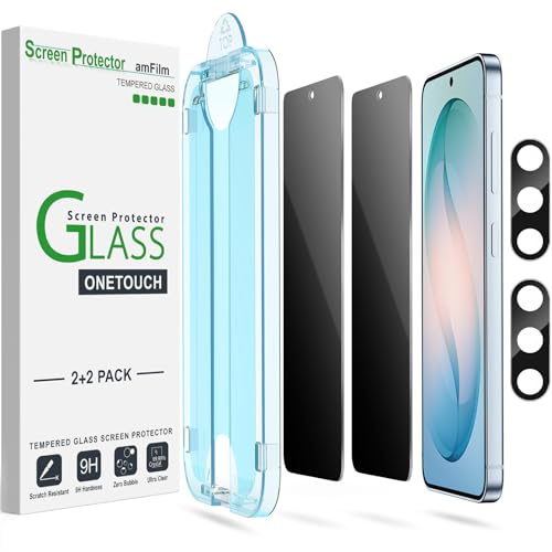 amFilm Sichtschutz Schutzfolie für Samsung Galaxy S26 5G 2+2 Stück | mit Kamera-Objektivschutz [Anti Spy and Privacy Protection] HD Clear - S26-6.3''