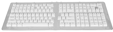 132 Tastenkappen aus PBT für Tastaturen, mechanische Tastenkappen in OEM-Höhe, matte DIY-Tastenkappen-Sets mit Zweikomponenten-Spritzguss für Gaming-Tastaturen mit 61 bis 108 (Weiße blaue Buchstaben)