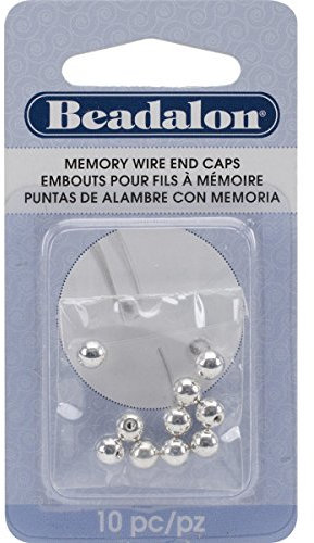 Beadalon Memory Wire End Caps 5mm 10/Pkg-Silver-Plated