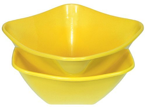 ROTIX Lot de 4 saladiers de 4 l, 25 x 25 x 12 cm, en plastique, jaune soleil, pour 3 à 4 personnes, jaune