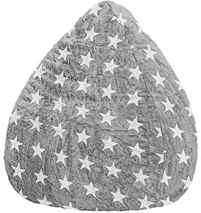 SITTING POINT only by MAGMA Sitzsack Fluffy Stars L ca. 120 Liter grau (bis ca. 7 Jahre)