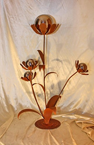 Generisch Blumenskulptur ST400 Rost Skulptur Rostdeko Edelrost Roststeelen Deko Garten