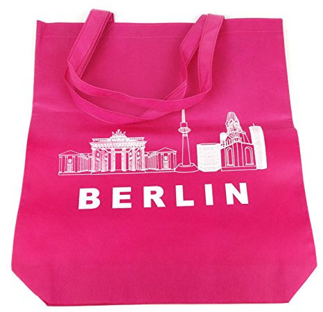 Starlet24 Berlin Jutebeutel Hipster Tasche Shopper Stofftasche Einkaufstasche Freizeittasche Beutel Souvenir Andenken Einkaufsbeutel #100927 Pink