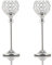 VINCIGANT Crystal Silver Candle Holders,Candlestick Holders,Crystal Tea Light Holder, Ornaments for Living Room, Wedding Table Decoration, 2pcs 33cm Tall- Gift Box Package