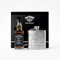 Jack Daniel's Whiskey 5cl Miniature and Hip Flask | Official Old No. 7 Brand Engraved 3oz Whiskey Hip Flask and Jack Daniels Old No. 7 Tennessee, 5 cl | Perfect Jack Daniels Whisky Gift Set