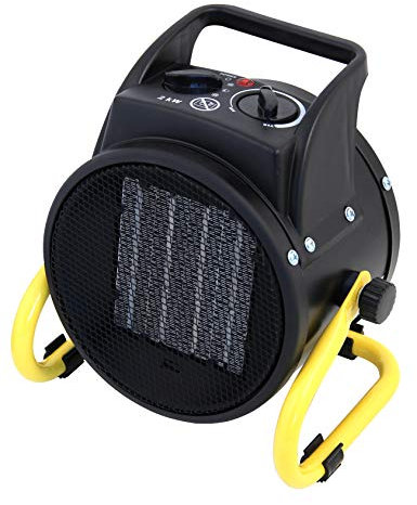 Stak Generatore d’Aria Calda 3kW – Riscaldatore Ceramico Portatile con Ventola, 2 Velocità, Termostato di Sicurezza – Asciuga Intonaci e riscalda
