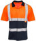 shelikes Mens Hi Vis VIZ Visibility Polo Contrast 2 Two Tone Workwear Tshirt Tee Top [Orange 209 XL]