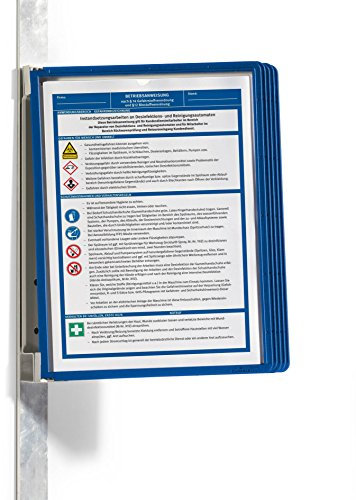 Durable Sichttafelwandhalter (Vario Magnet Wall 5, mit 5 Sichttafeln A4) dunkelblau, 591407