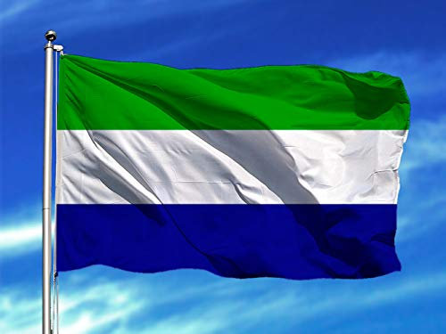 Oedim Bandera de Sierra Leona 85x1,50cm | Reforzada y con Pespuntes | Bandera con 2 Ojales Metálicos y Resistente al Agua