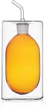 Ichendorf Milano Oliera à Deux Parois Ambre | Collection Cylindre Double Paroi | 25 cl | Verre borosilicate | Fait à la main