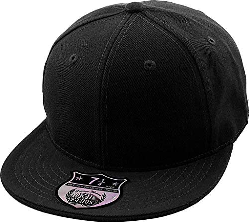 KBETHOS KNW-2364 BLK (8 1/4) The Real Original Fitted Flat-Bill Hats True-Fit, 9 Sizes & 20 Colors
