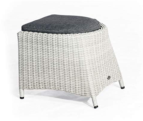 SunnySmart Fußhocker para-Plus Aluminium mit Kunststoffgeflecht Silber-grau