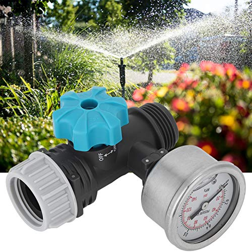 Valvola di pressione dell'acqua, valvola di regolazione della pressione dell'acqua regolabile G3/4in con manometro Regolatore di irrigazione da giardino a effetto serra