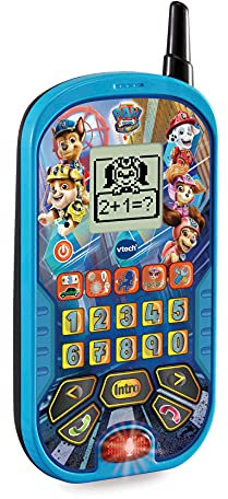 VTech Paw Patrol Der Film, Lerntelefon, Lernspielzeug für Kinder ab 3 Jahren, Originalstimmen der Charaktere, ESP Version (3480-539322), blau, S