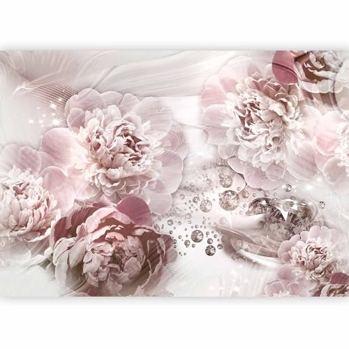 murando Photo Wallpaper Flower 350x256 cm / 137.8 x 96.5 inches Non-woven Premium Art Print Fleece Wall Mural Decoration Poster Picture Design Modern peony diamond Abstract Illusion bokeh b-C-0796-a-a