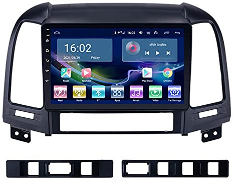 GLXQIJ Car In Dash Stereo Head Unit Compatible for Old Style Hyundai Santa Fe 2005-2012, 9 Inch Touchscreen Multimedia Player Navigation Support Bluetooth Radio WIFI FM,4+64G