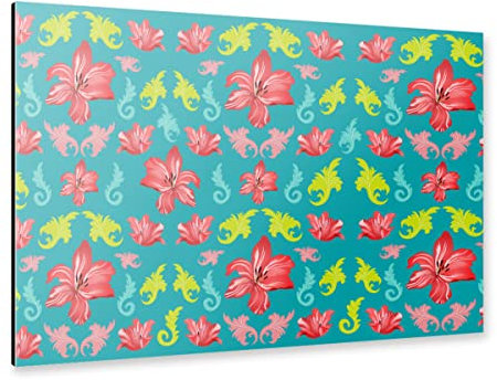 artboxONE Alu-Print 90x60 cm Lilien Muster barock von Künstler CalliLetters