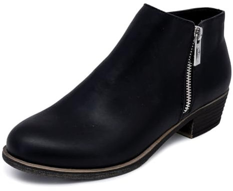 Nautica Women's Ankle Boot Dress Bootie With Side Zipper-Alara-Black-9