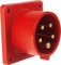 as - Schwabe CEE-Anbaustecker - CEE Stecker - 400V/32A/5-polig/6h - Flanschmaß 75 x 75 mm - Lochmaß 60 x 60 mm - Stromstecker Schlagfest - Spritzwassergeschützt IP44, 60444