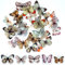 ExceLife Retro Butterfly Stickers Set, Self-Adhesive PET Transparent Waterproof Butterflies Stickers for Scrapbooking, Journal, Album, Phone Case, Laptop, Card Making, 40Pcs (Butterfly White)