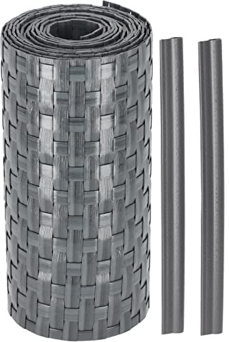 KOTARBAU® Brise-vue, en rotin synthétique, solide, pour jardin et balcon, 19 x 255 cm, biodégradable, plusieurs couleurs, esthétique durable, gris foncé