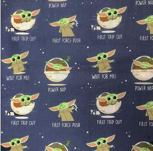 Star Wars Baumwollstoff, Meterware, Marineblau, 110 cm breit, Marineblau (100% Baumwolle, echtes Lizenzgewebe, ideal zum Basteln, Quilten, Nähen)