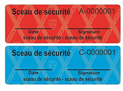 100 Stück Sicherheitsetiketten und Sicherheitssiegel, Void Sticker, einzigartige Seriennummern (Blau, 60 x 20 mm)