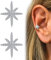 IUDWCG Boho Nordstern Ohrstulpe Cuff Wrap Ohrringe Pave Star Knorpel Cuff Ohrclips Schmuck für Frauen und Mädchen (Silber)