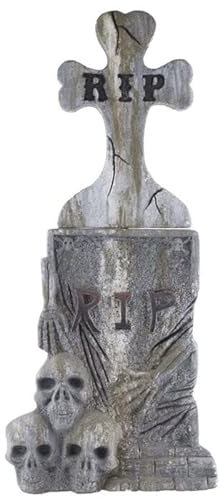 NEU Groß-Deko Grabstein mit Kreuz und Schädeln, 106 cm