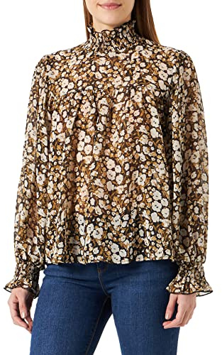 DreiMaster Vintage Damen Bridgeport Blusenshirt, Schwarz Mehrfarbig, XS