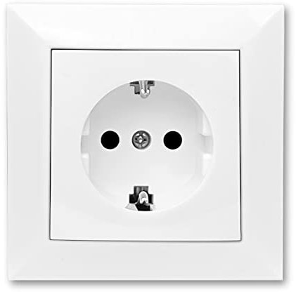 Enchufe Doble, Enchufe de Pared, Toma de Corriente Doble, Color Blanco, para Montaje en Superficie (Interruptor)