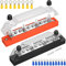 Greluma 1 Paar 10-Wege-Stromverteilungsblock, 4 x M6-Anschlussbolzen, 6 x M4 Anschlussschrauben Batteriesammelschiene für Auto Marine Boot