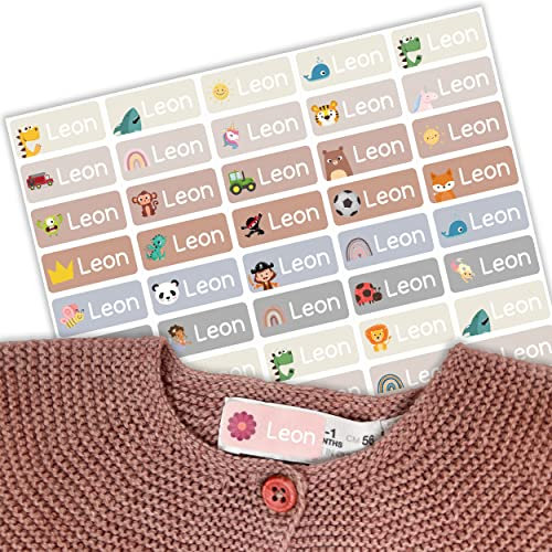 Pandawal® Namensaufkleber - Kleidung und Gegestände Kindergarten Kita Schule für Kinder (30 x 13 mm)