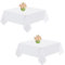 Weiße rechteckige Tischdecke aus Polyester, 132 x 132 cm, 2er-Pack für rechteckige Tische. Polyester-Tischdecke, schmutzabweisend, knitterfrei, waschbare Tischdecke für Hochzeitsbankett