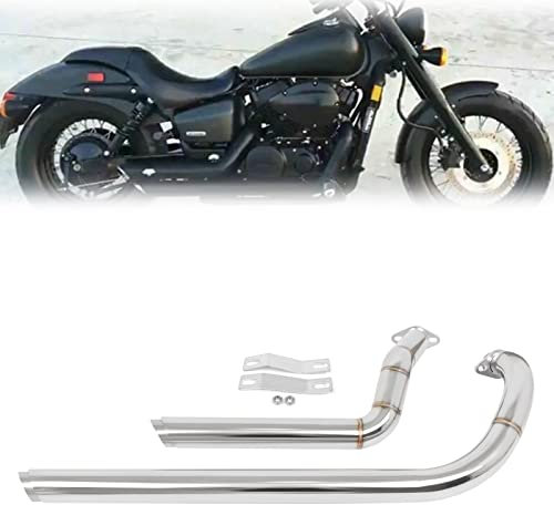 YZTAC Auspuff Schalldämpfer Für Honda Shadow VT750 VT400 Spirit 750 Phantom 750 Aero 750 VT750C VT750 C2 VT750C2B VT750DC (Color : Chrome)