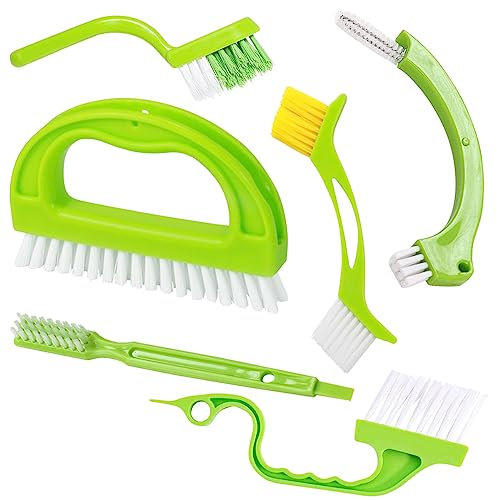 4 in 1 Fugenreinigungsbürste Kit, Fugenbürste & Fliesenbürste mit Nylonborsten, Fugen und Spalt reinigungsbürste, Perfekt für Duschen Böden Bad und Küche