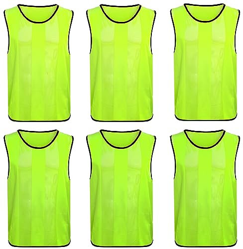Senston Leibchen 6 Stück, Fussball/Basketball Trainingsleibchen für Jugend and Erwachsene Teamsportbedarf Fußballtraining