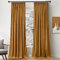 PONY DANCE Samtvorhang mit Kräuselband Gardinen Wohnzimmer Thermogardinen Kälteschutz Vorhänge Samt Gold 2er Set Velvet Curtains for Living Room, Goldbraun, H 260 x B 132 cm (Gewicht: 300g/m²)