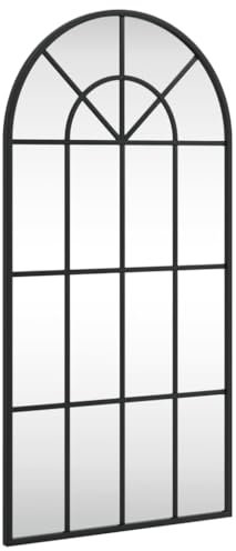 vidaXL Espejo de Pared Arco de Hierro Negro 40x80 cm