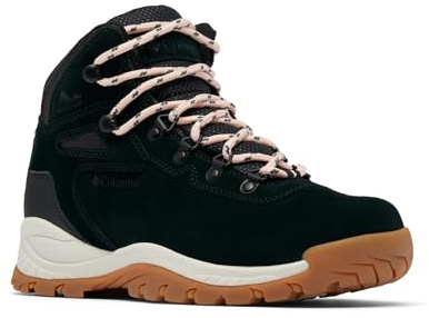 Columbia Newton Ridge Plus Chaussures de randonnée imperméables pour femme, noir/rose pâle, 38 EU