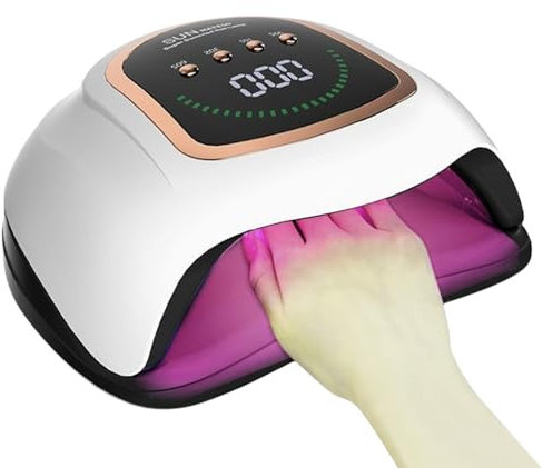 Lampe UV Ongles Gel, Professionnelle Lampe à ongles UV LED 320W à séchage rapide avec 4 Minuteries, plus grand espace, Capteur Automatique, séchoirs à ongles pour Durcir le Vernis à Ongles en Gel