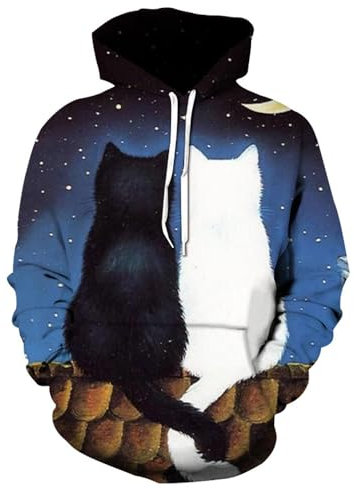 SUCADA Kapuzenpullover Herren Slim Fit Hoodie Mit Tasche Pullover 3D Druck Langarm Streetwear Hoodie Casual All-Match Sweatshirts Für Herren YO-04 4XL