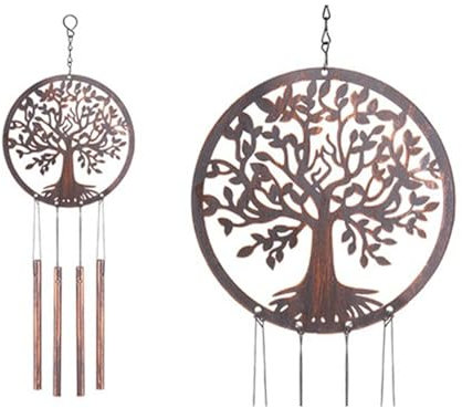 PMS Rustic Tree Of Life Windchime Garden Decoration Ornament Bronze Effect 16cm x 45cm, 956756