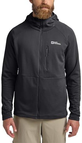Jack Wolfskin Kolbenberg Hooded FZ M Giacca di Pile, Phantom, S Uomo