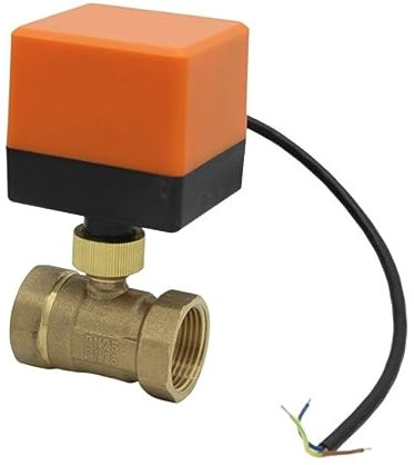 Kugelhahn-Set, 2-Wege-Messingventil, motorisierter Kugelhahn, elektrischer Kugelhahn, elektrischer Stellantrieb, DN15 DN20 DN25 DN32 DN40(Size:DN15,Color:AC24)