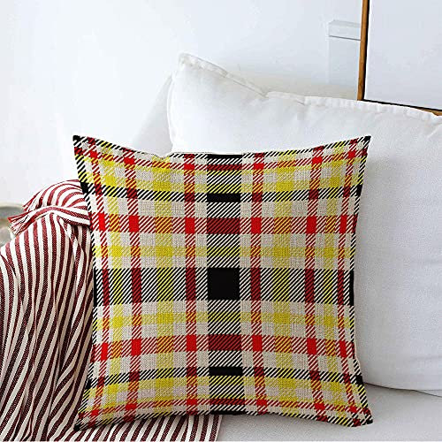 Kissenbezüge 45x45cm, Quilt Stage Tartan Schal Plaid Muster Englisch Schwarz Kleidung Textur Weiß Texturen Kissenbezug Kissenbezug Leinen Weiche Quadratische Kissenbezüge, Für Schlafzimmer