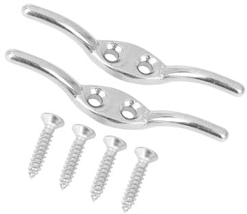 Motoforti 2 Set Marine 316 Stainless Steel Rope Boat Deck Flagpole Cleat Hook Long-lasting